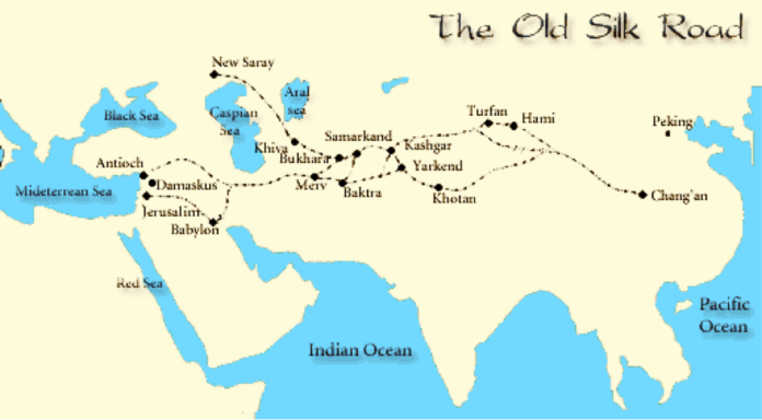 How did people travel on the Silk Road?