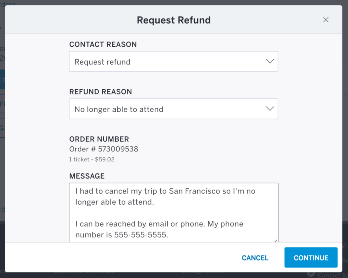How do I contact my trip for refund?