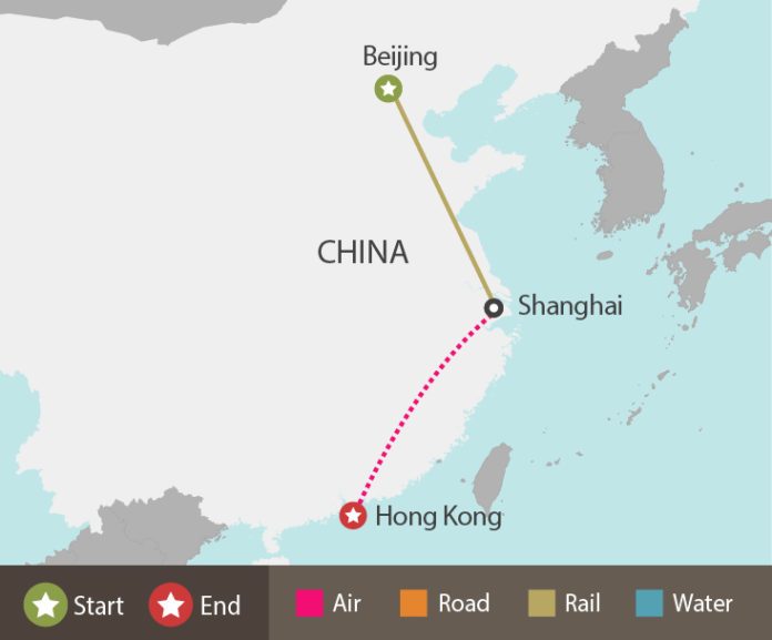 How far is Xian from Beijing by train?