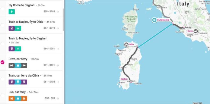 How long is ferry from Rome to Sardinia?