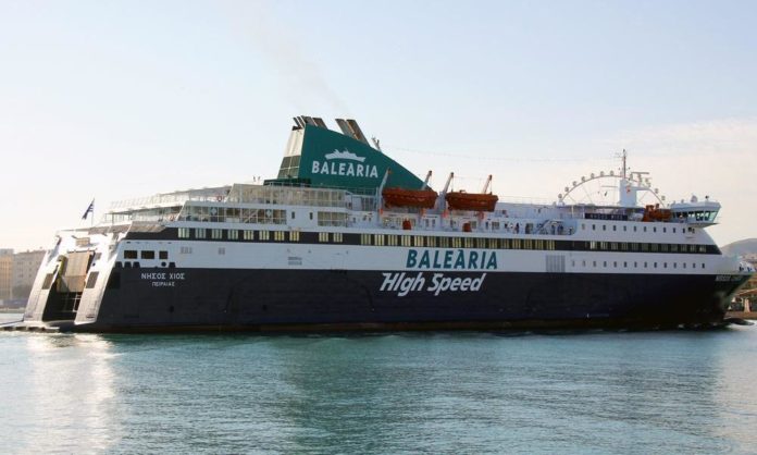 How long is the ferry from Athens to Chios?