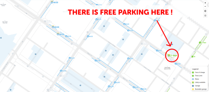 Is there free street parking in Hollywood?