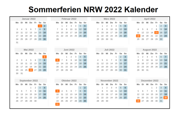 Wann sind die nächsten Ferien in NRW 2022?