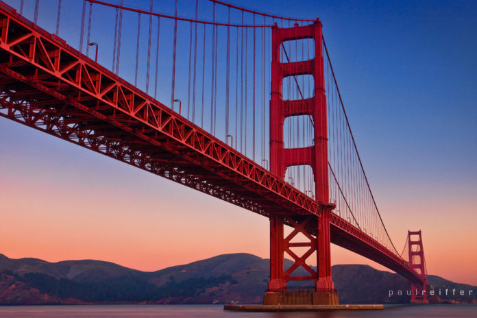 What direction does the Golden Gate Bridge Run?