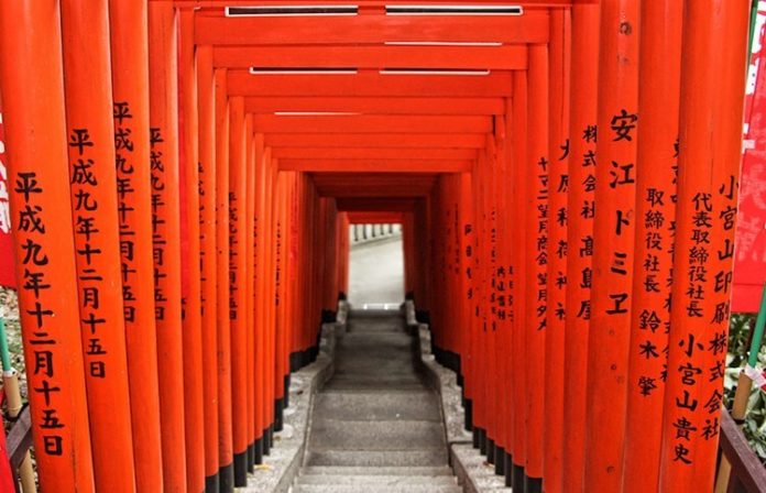 What do torii gates symbolize?