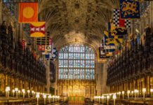 What is on the floor in St George’s chapel? What is on the floor in St George's chapel?