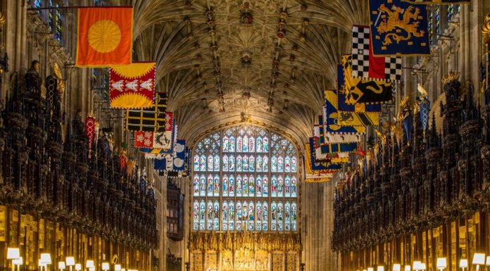 What is on the floor in St George’s chapel? What is on the floor in St George's chapel?