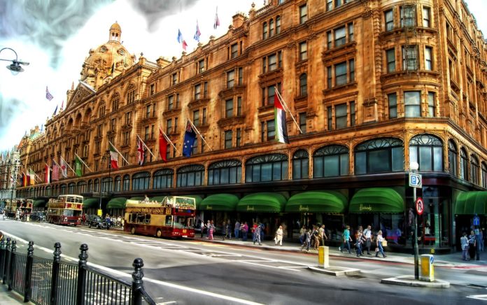 What is the postcode for Harrods London?