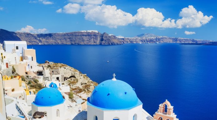 Where are the blue domes in Santorini? Where are the blue domes in Santorini?