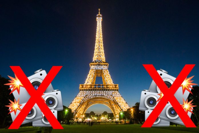 Why is Eiffel Tower at night illegal?